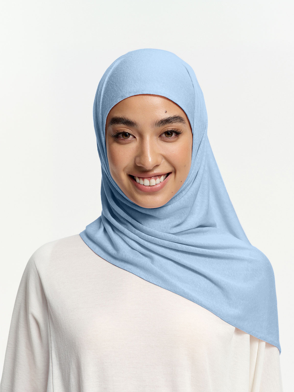 Selendang Linen Tencel Jersi- Biru