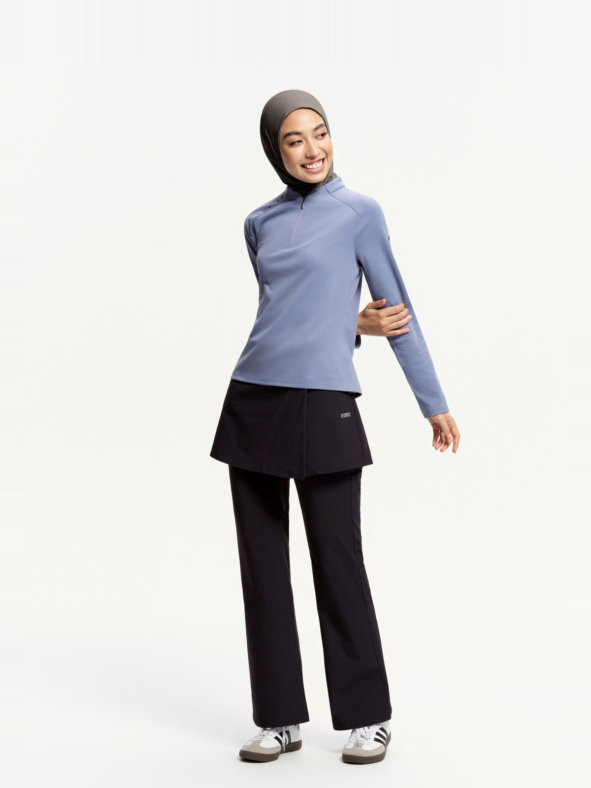 Hijab Sukan Penutup Leher Active Breathe-Coklat Gelap