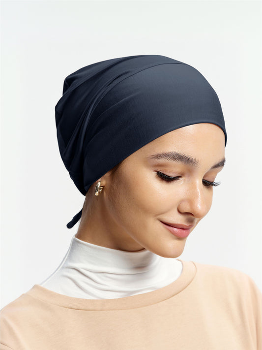 CoolTouch Tie-Back Inner Cap-Navy Blue