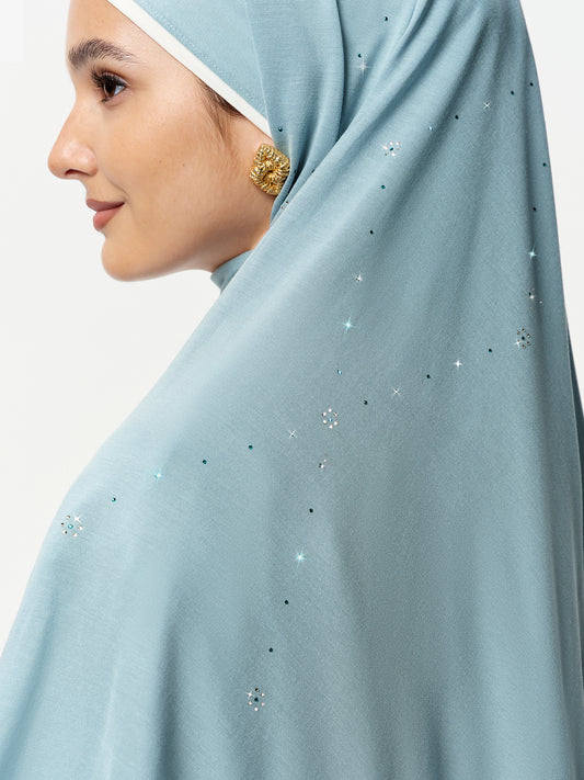 Cloudlit Starlight Shawl – Slate Blue