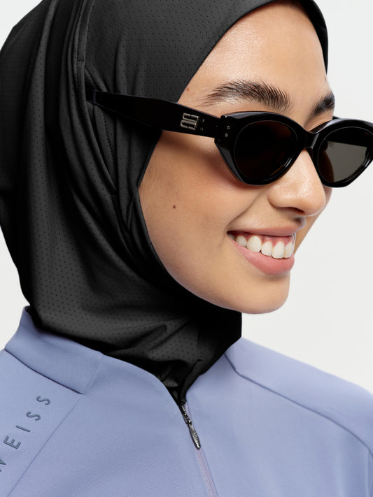 Hijab Sukan Penutup Leher Active Breathe-Hitam