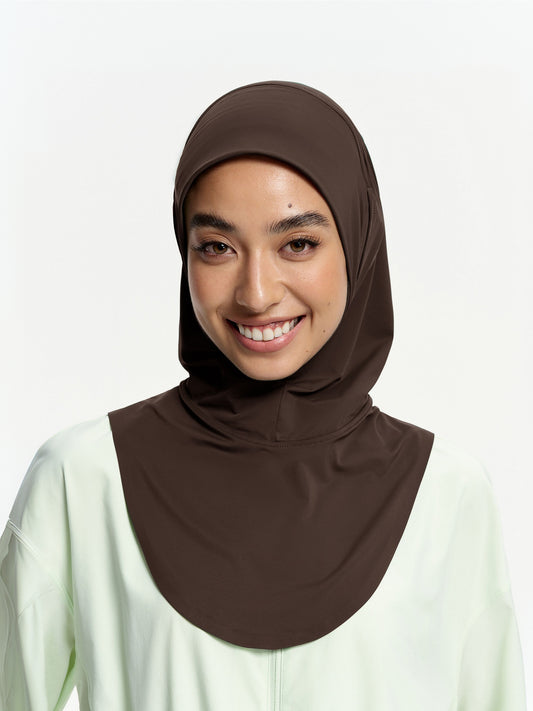 Tudung Sukan Segera Menyejukkan Active-Coklat Gelap