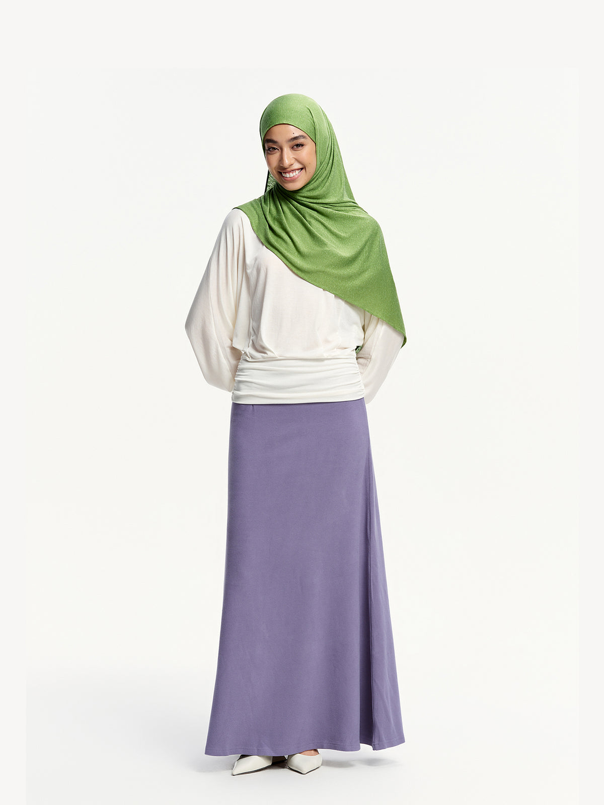 Selendang Linen Tencel Jersi- Hijau