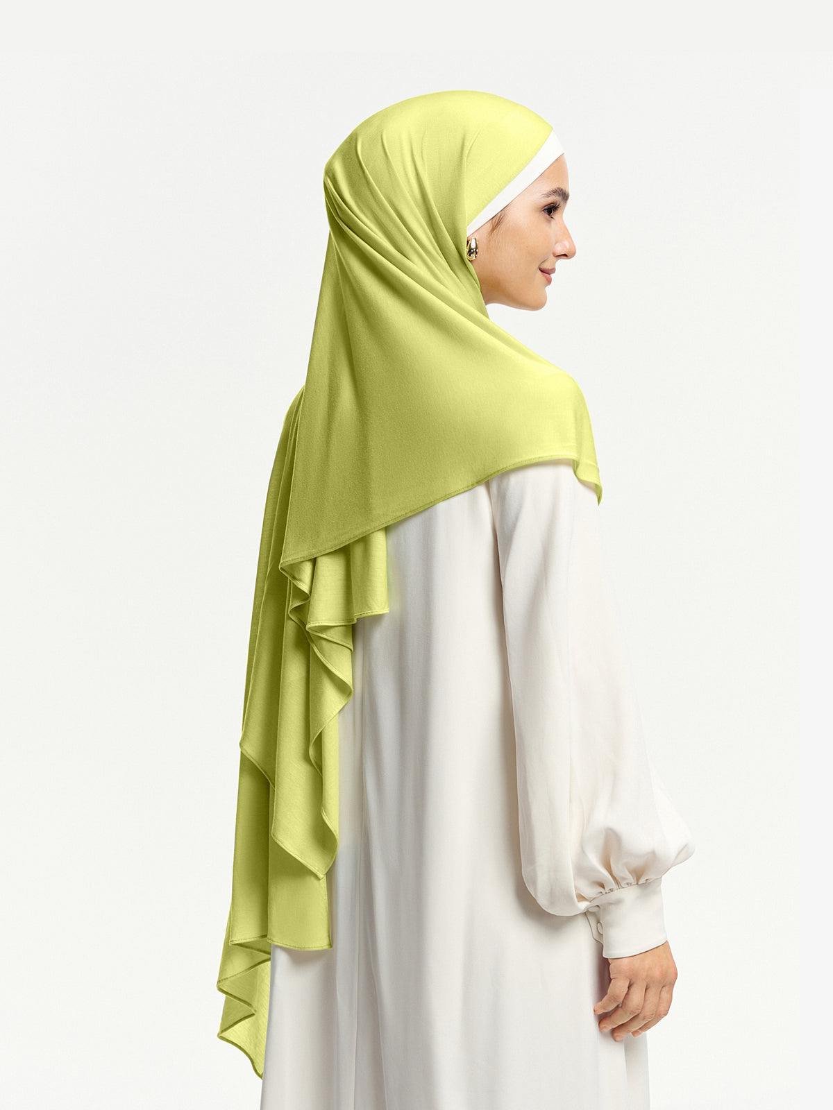 Selendang Rajut Tencel CloudFlow-Hijau Buah
