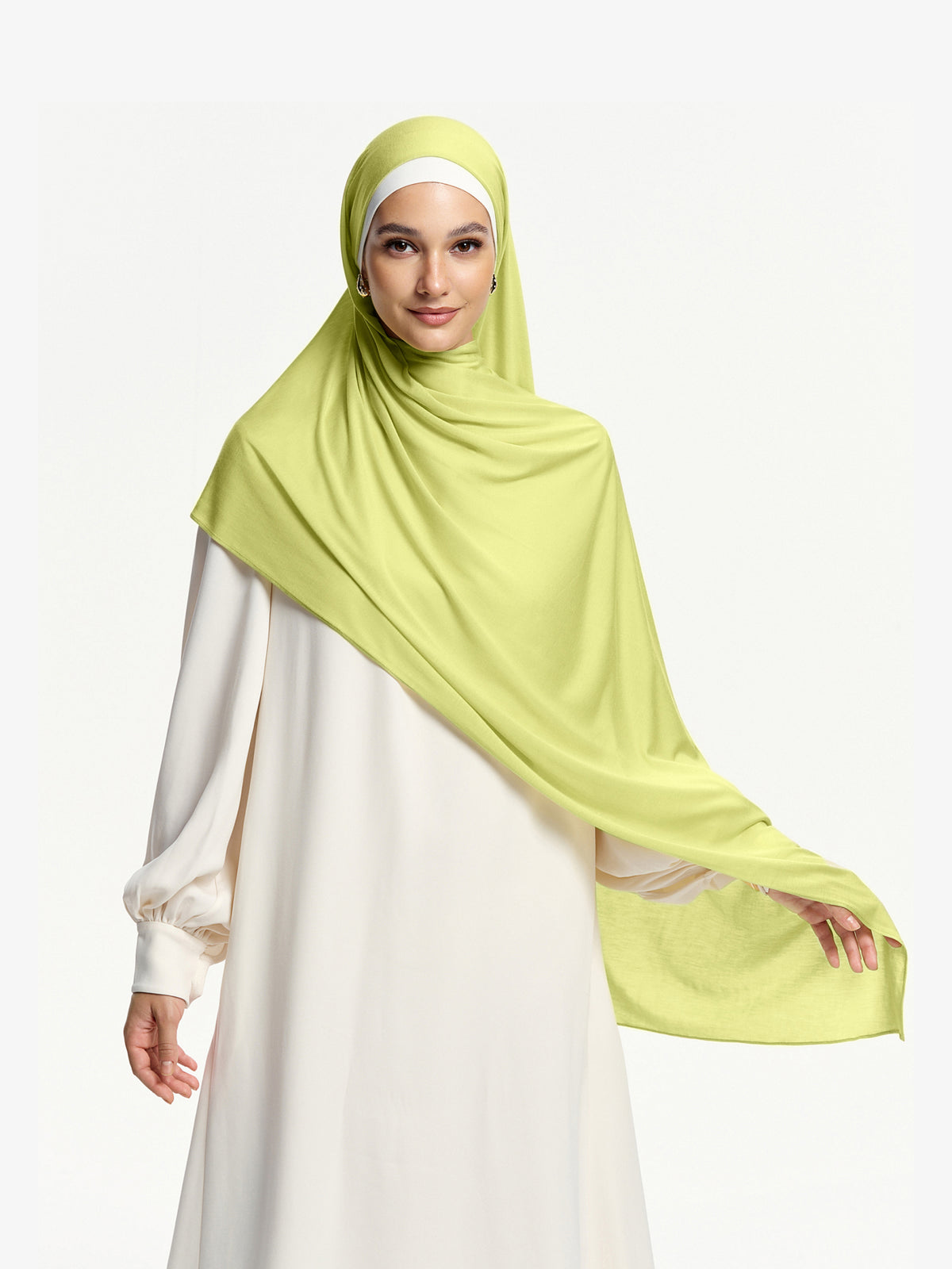 Selendang Rajut Tencel CloudFlow-Hijau Buah