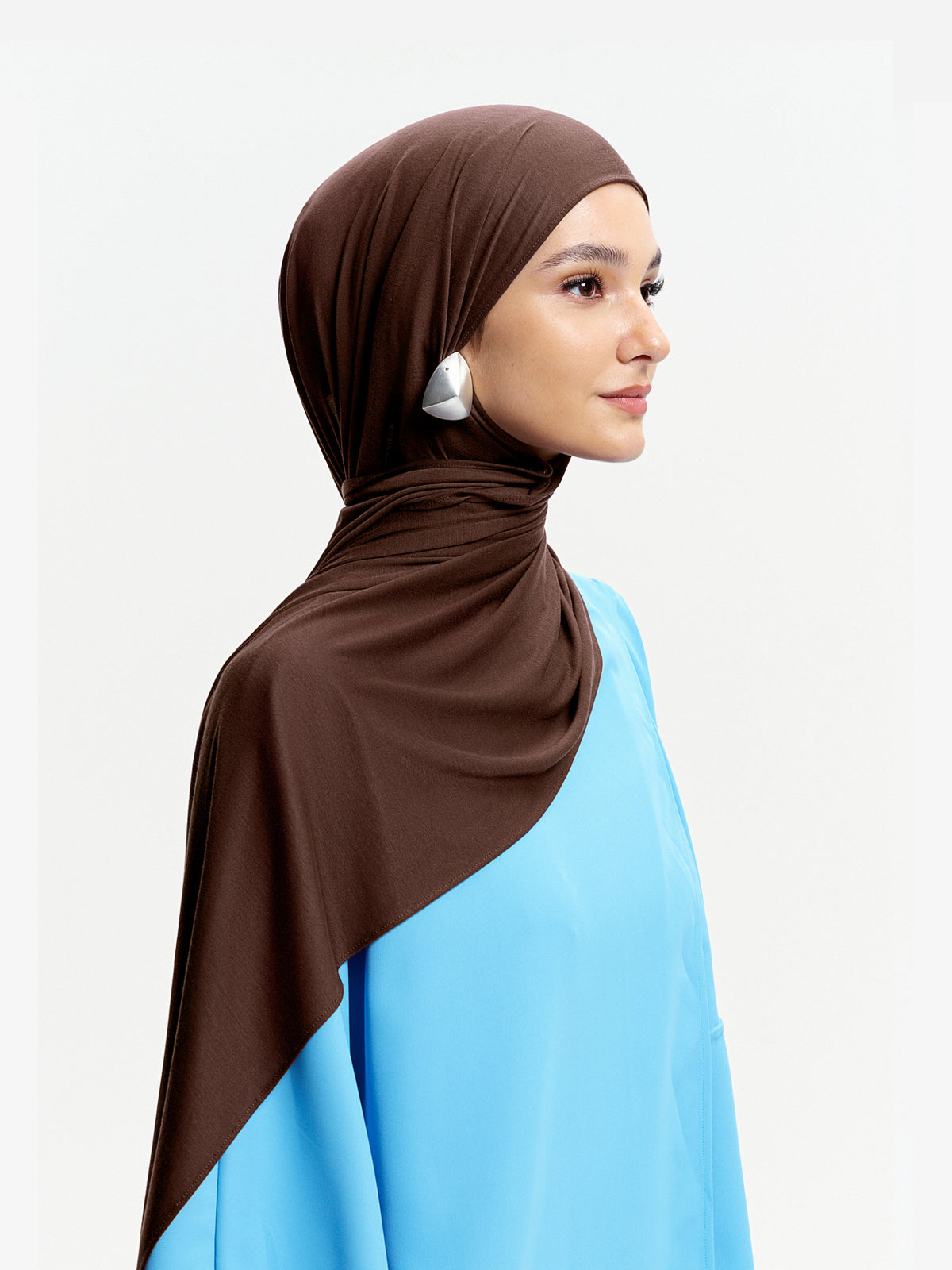 Selendang Tencel Ringan CloudFlow- Merah Burgundy Gelap