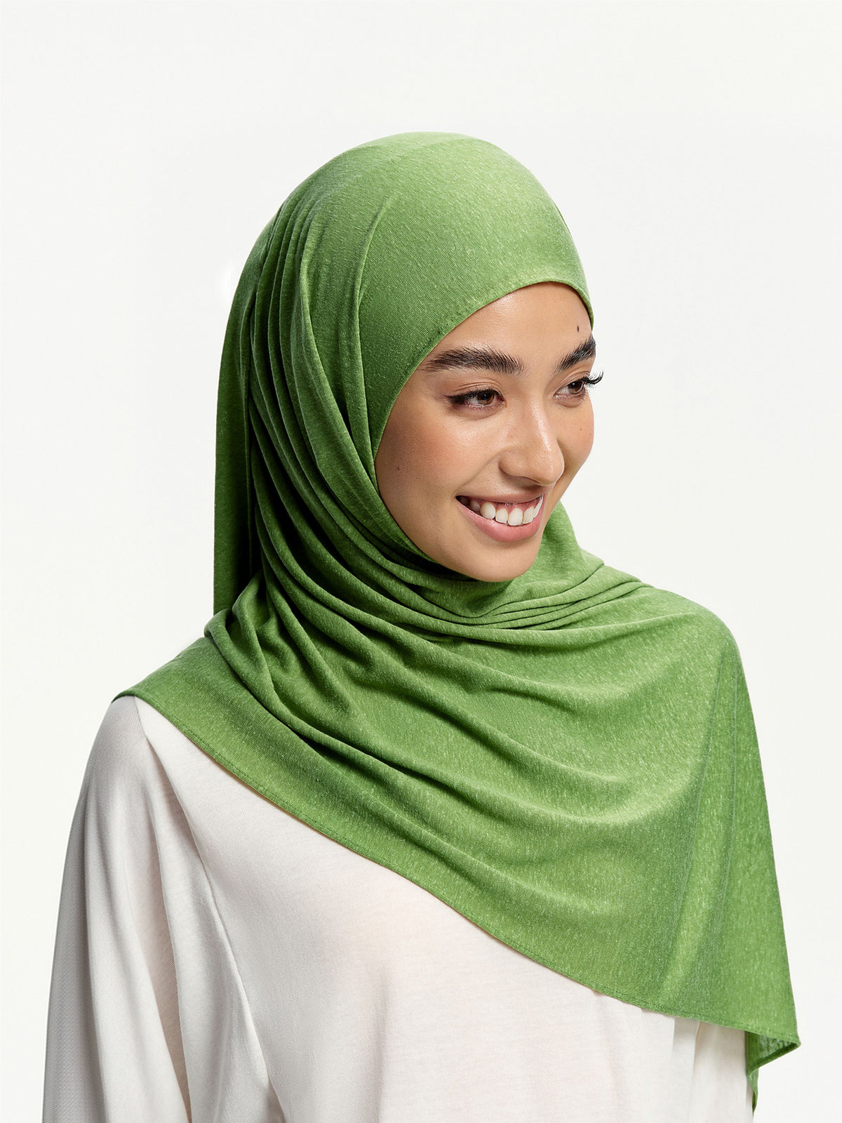 Selendang Linen Tencel Jersi- Hijau