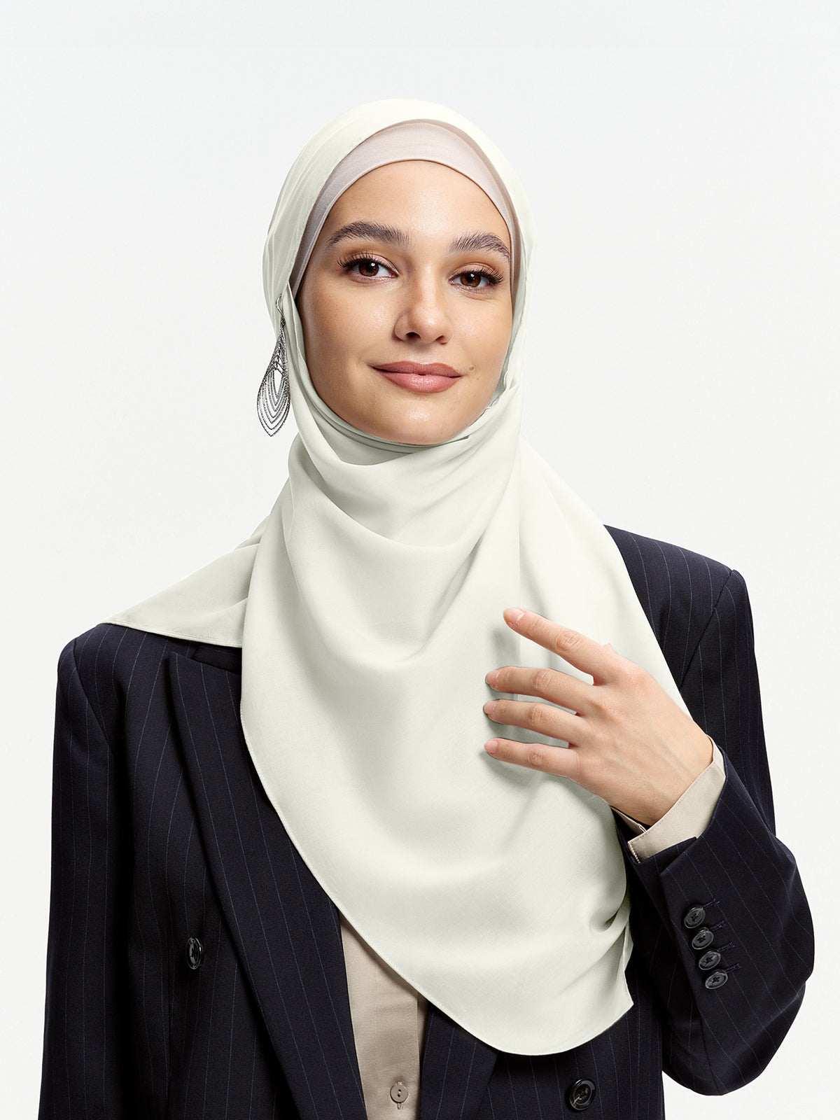 Selendang Tencel 100% AirVeil- Putih Krim