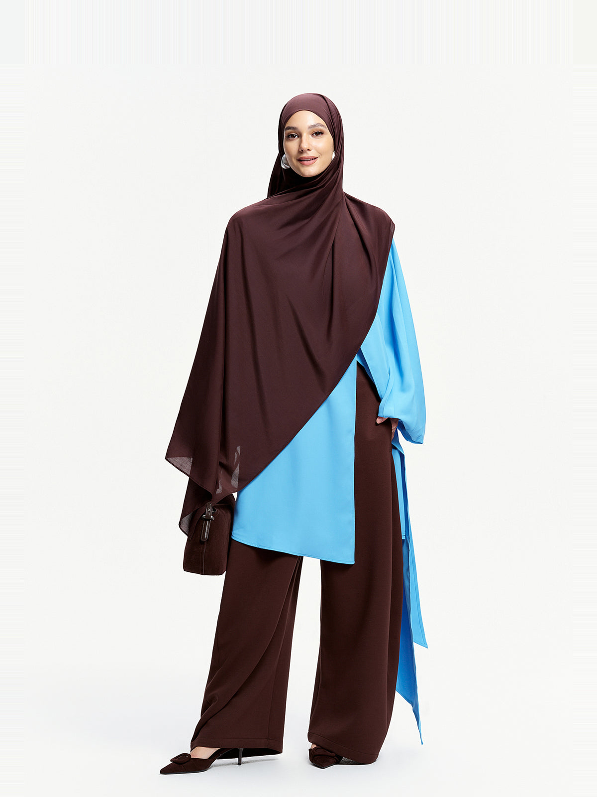 Pearl Light Shawl-Reddish Brown