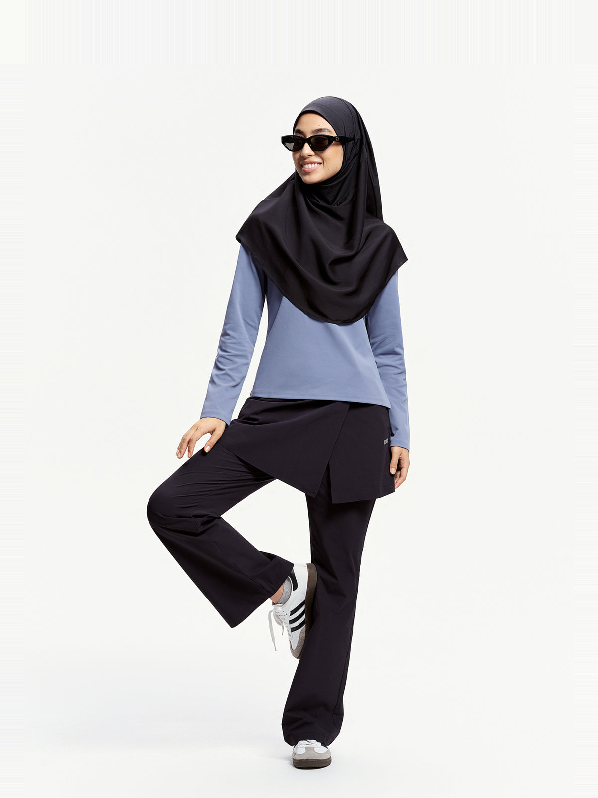 Tudung Sukan Segera Lilitan Active-Hitam
