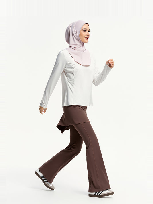 Hijab Sukan Penyejuk dengan Penutup Leher-Ungu Mauve
