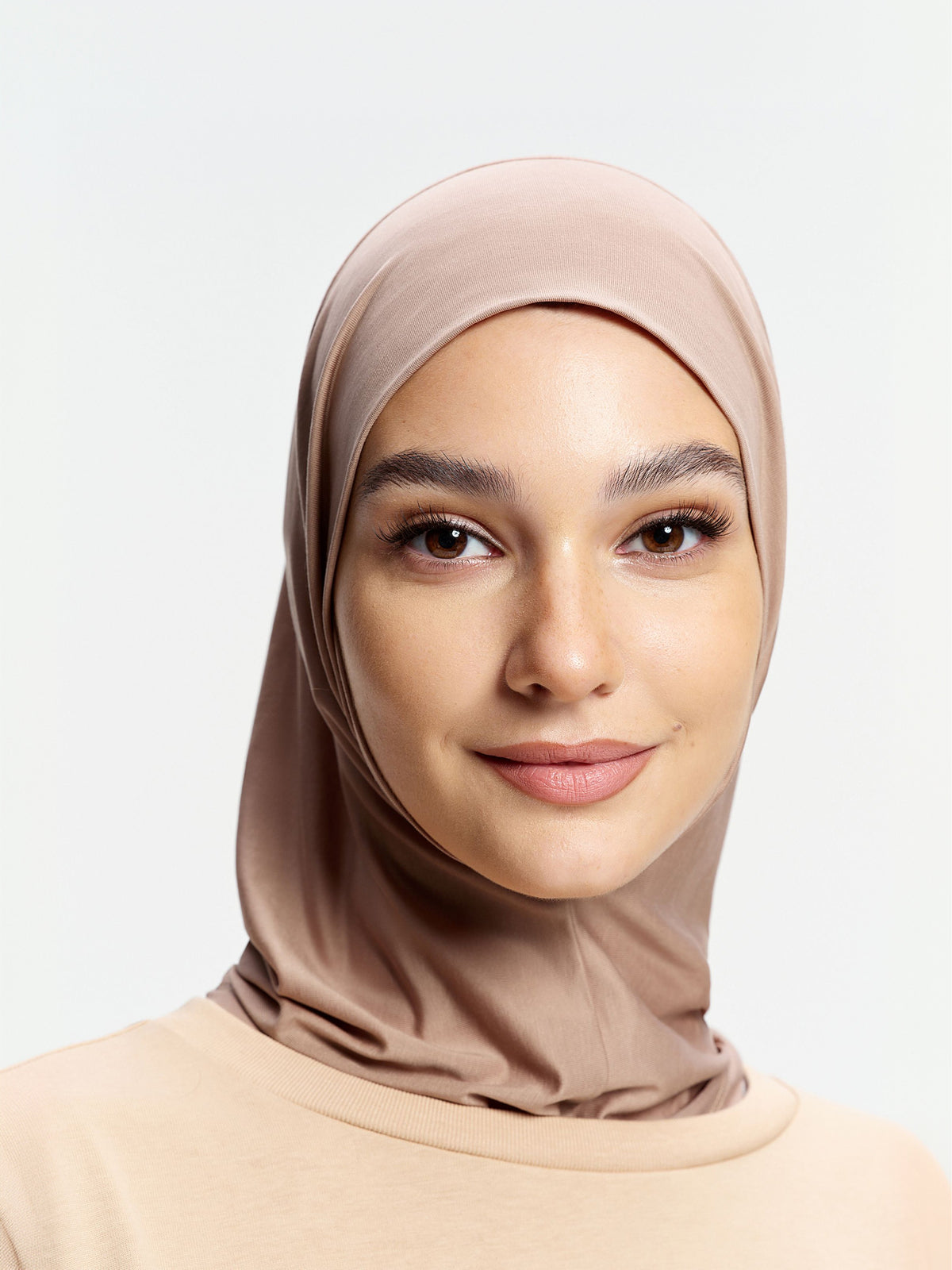 Cooling Tencel  Inner Cap with Neck Cover-Caramel