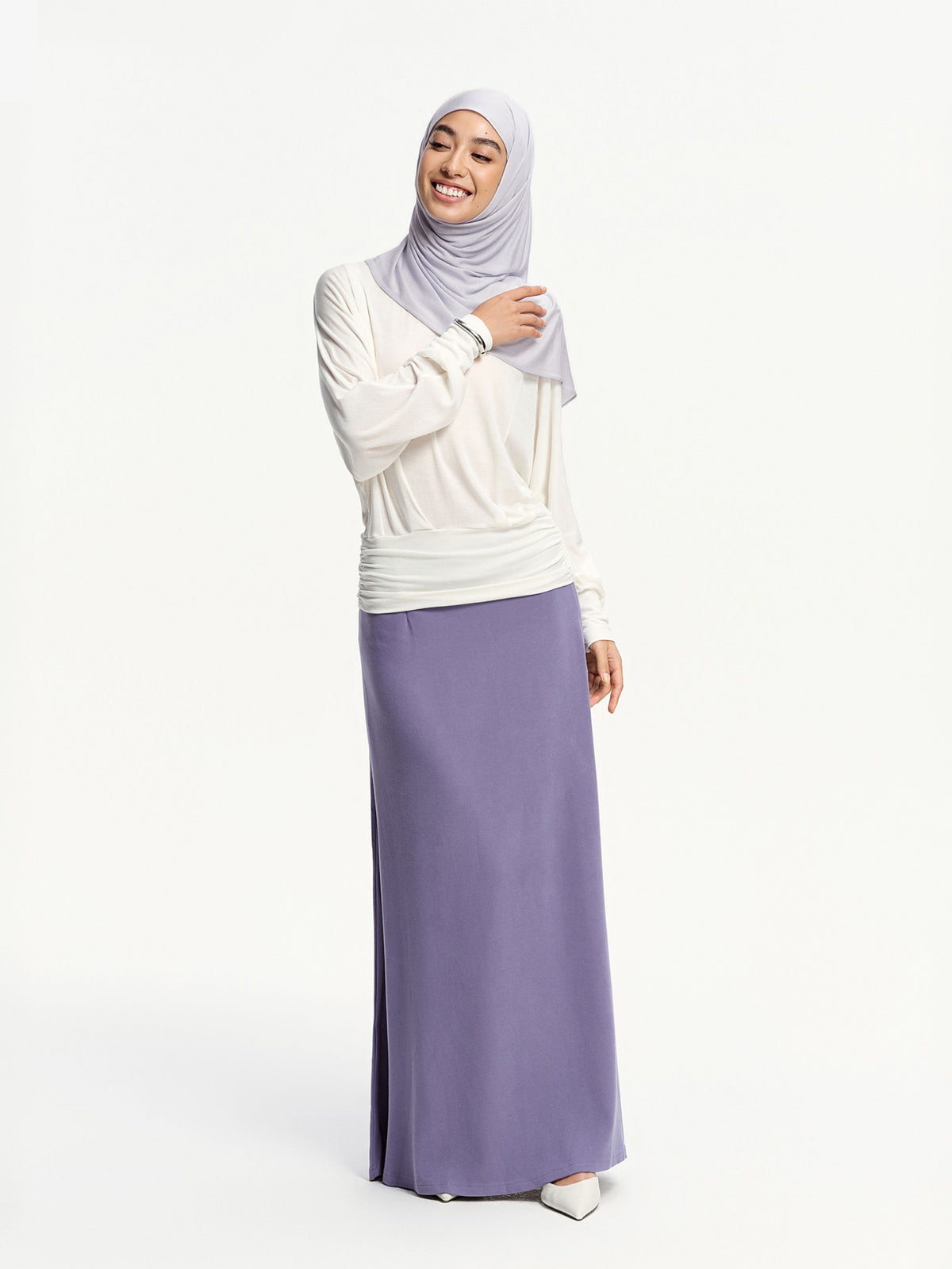 Selendang Tencel Ringan CloudFlow- Ungu Muda
