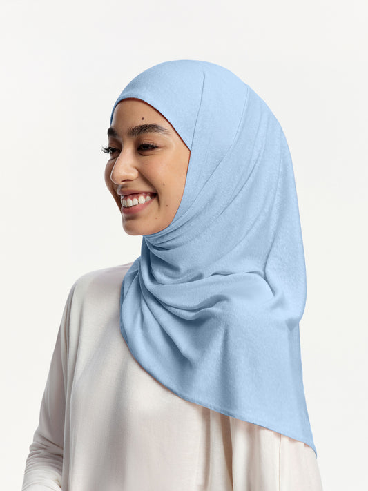 Selendang Linen Tencel Jersi- Biru