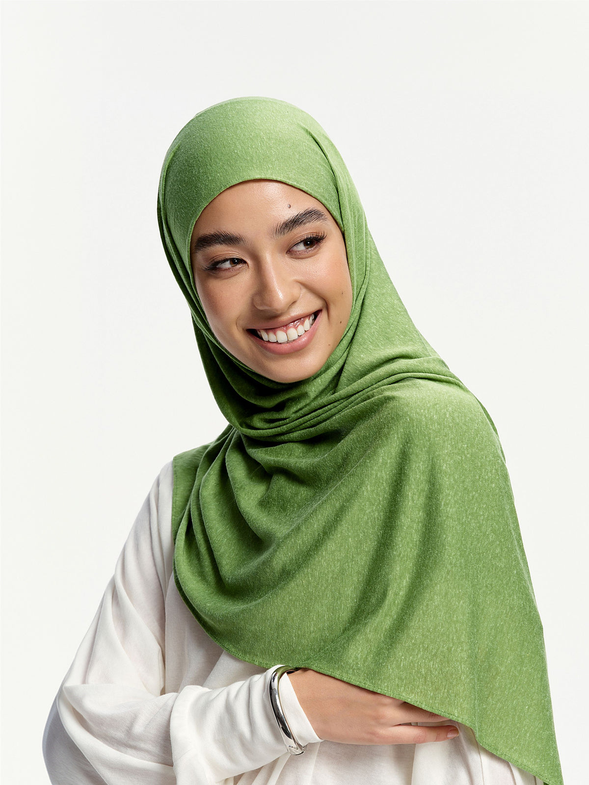 Selendang Linen Tencel Jersi- Hijau