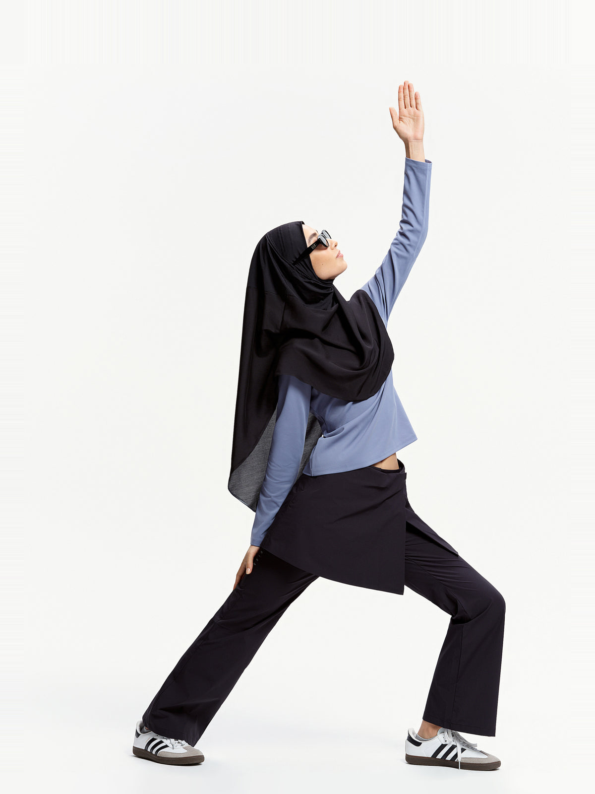 Tudung Sukan Segera Lilitan Active-Hitam