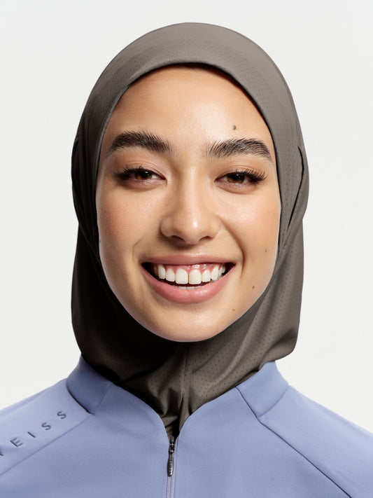 Hijab Sukan Penutup Leher Active Breathe-Coklat Gelap