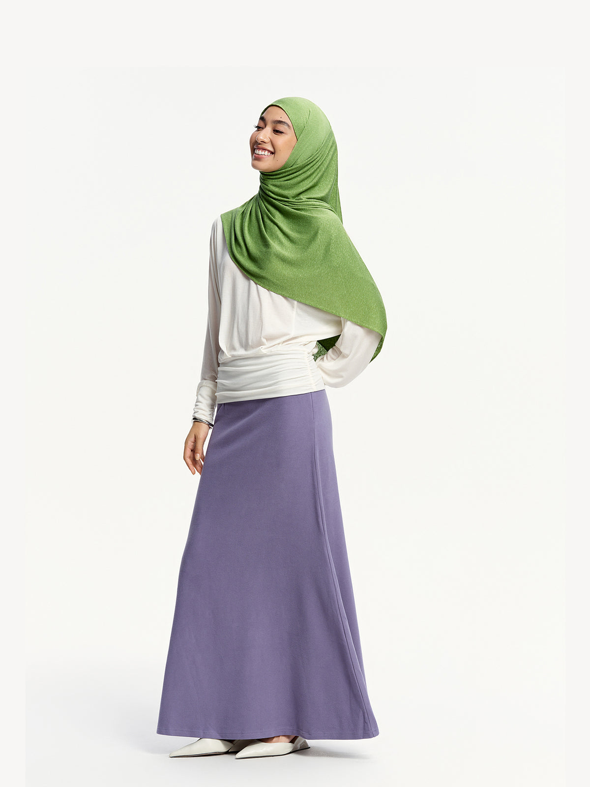 Selendang Linen Tencel Jersi- Hijau