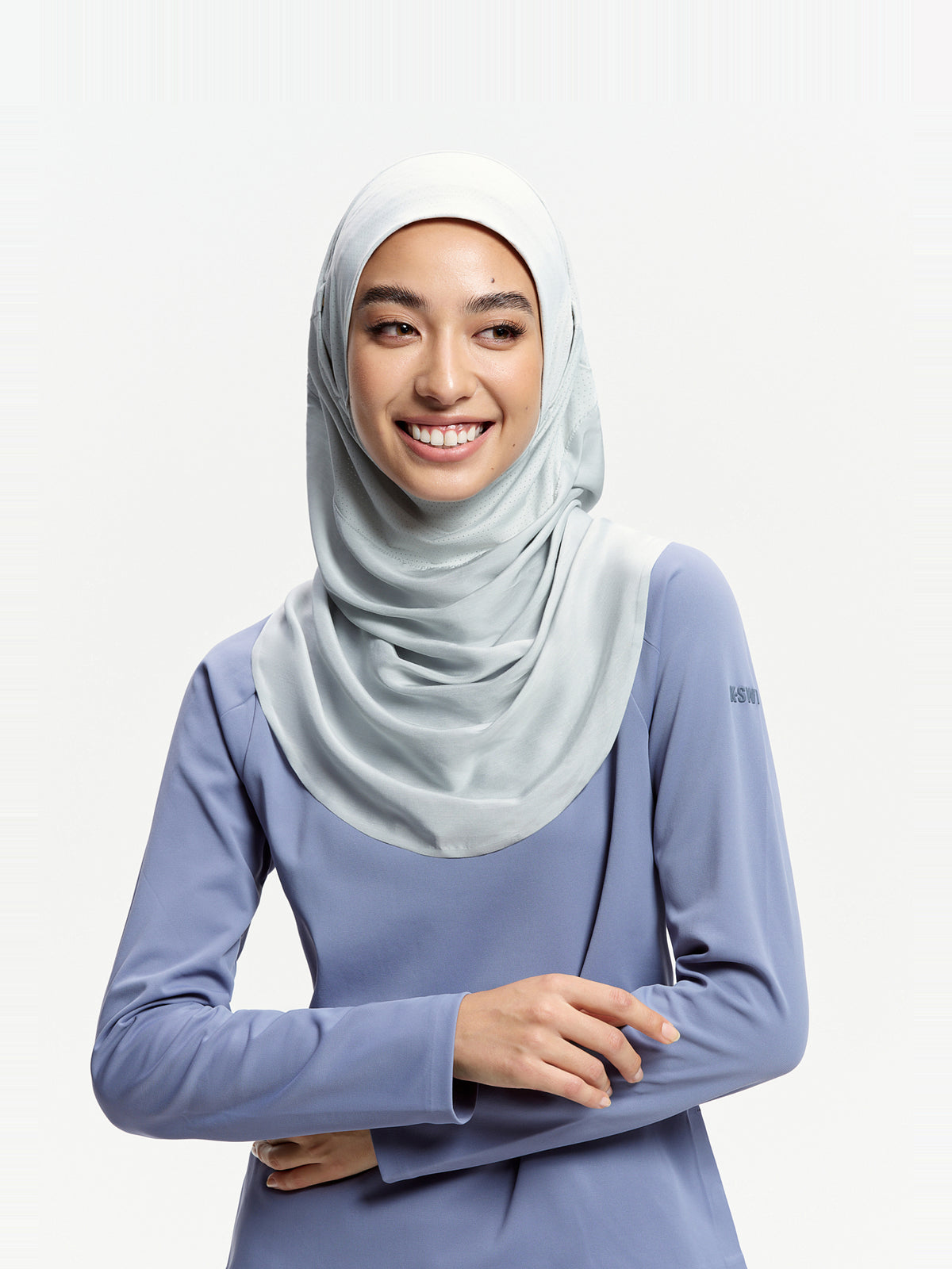 Tudung Sukan Segera Lilitan Active-Kelabu Via