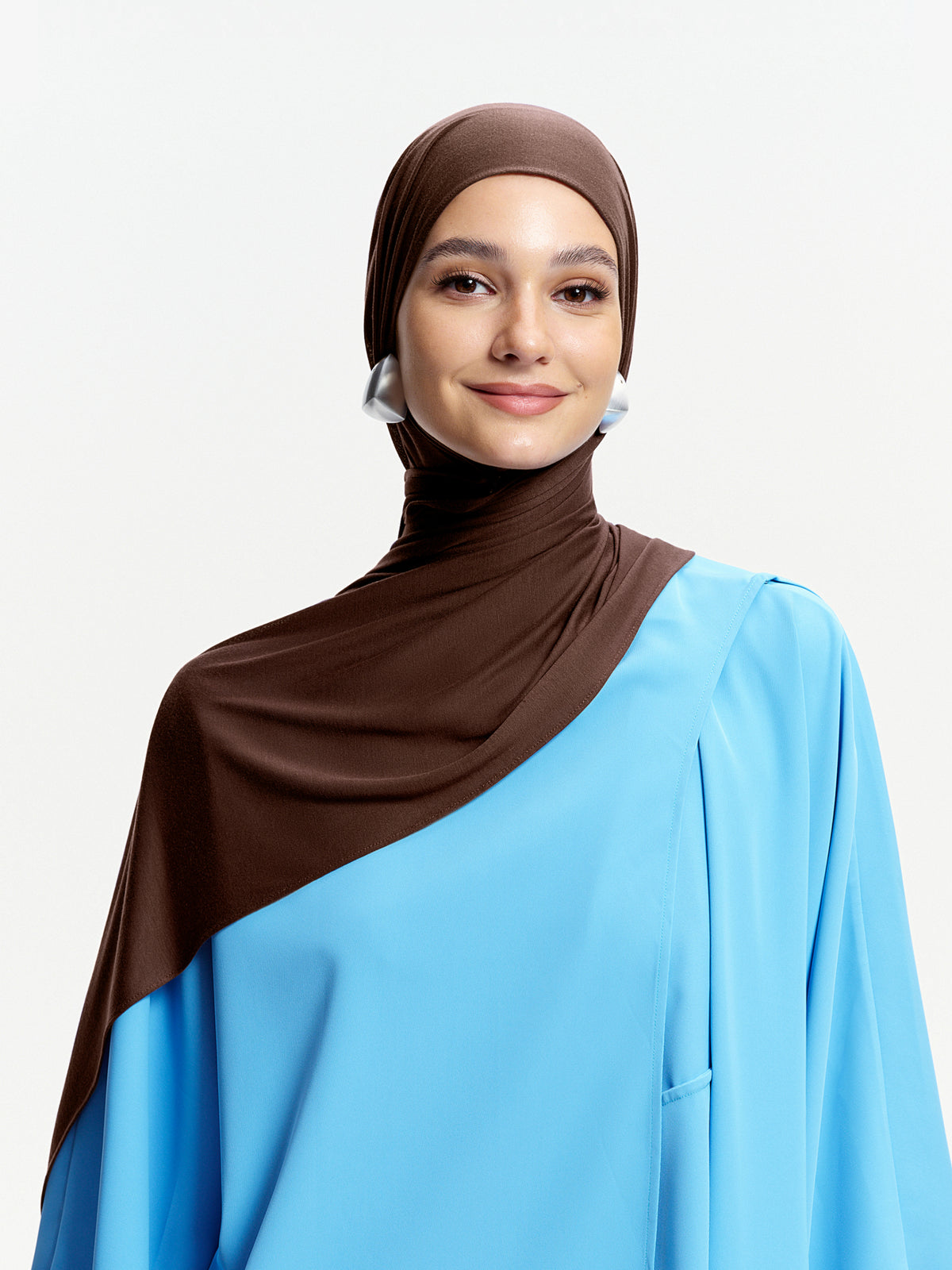 Selendang Tencel Ringan CloudFlow- Merah Burgundy Gelap
