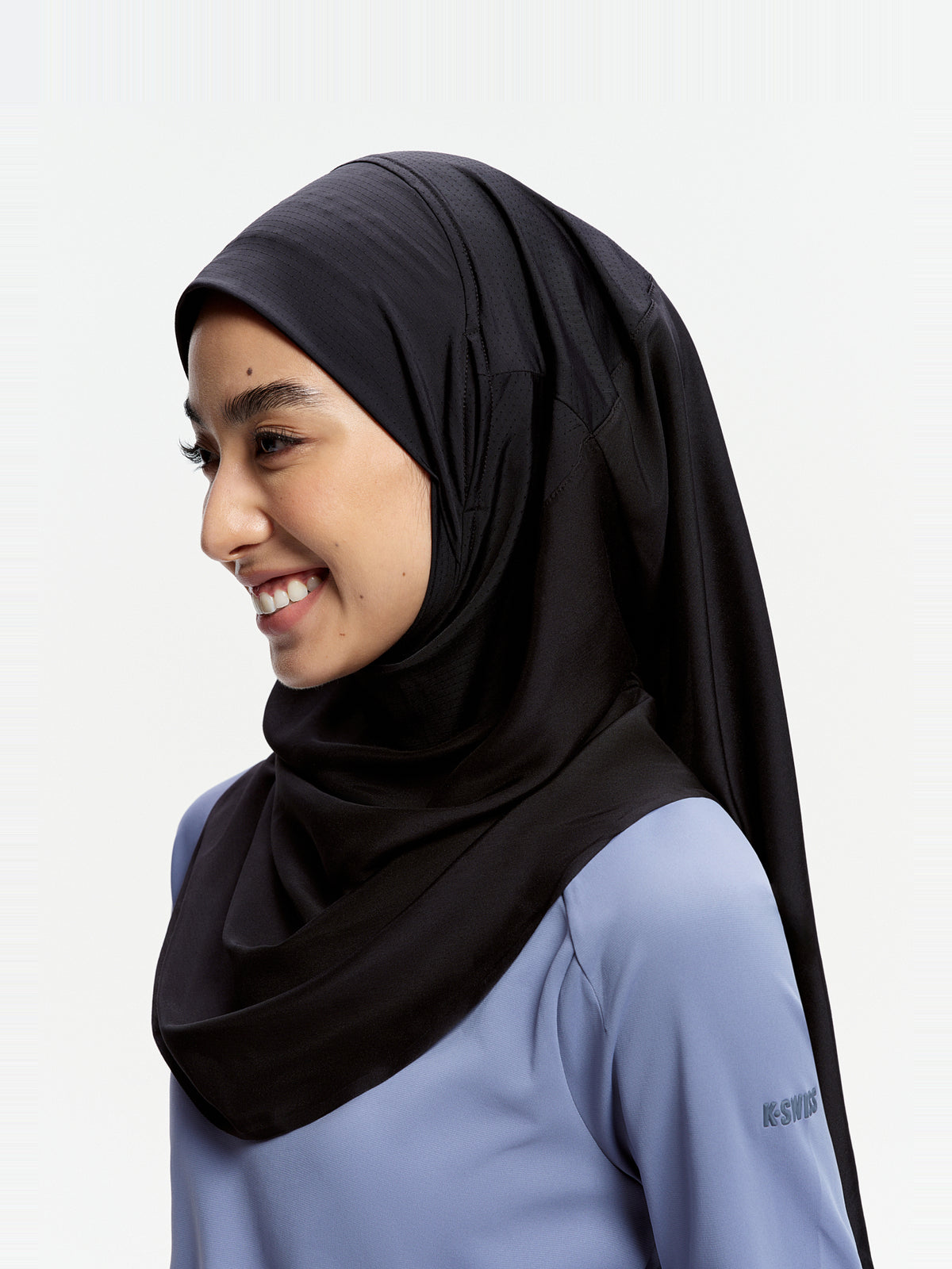 Tudung Sukan Segera Lilitan Active-Hitam