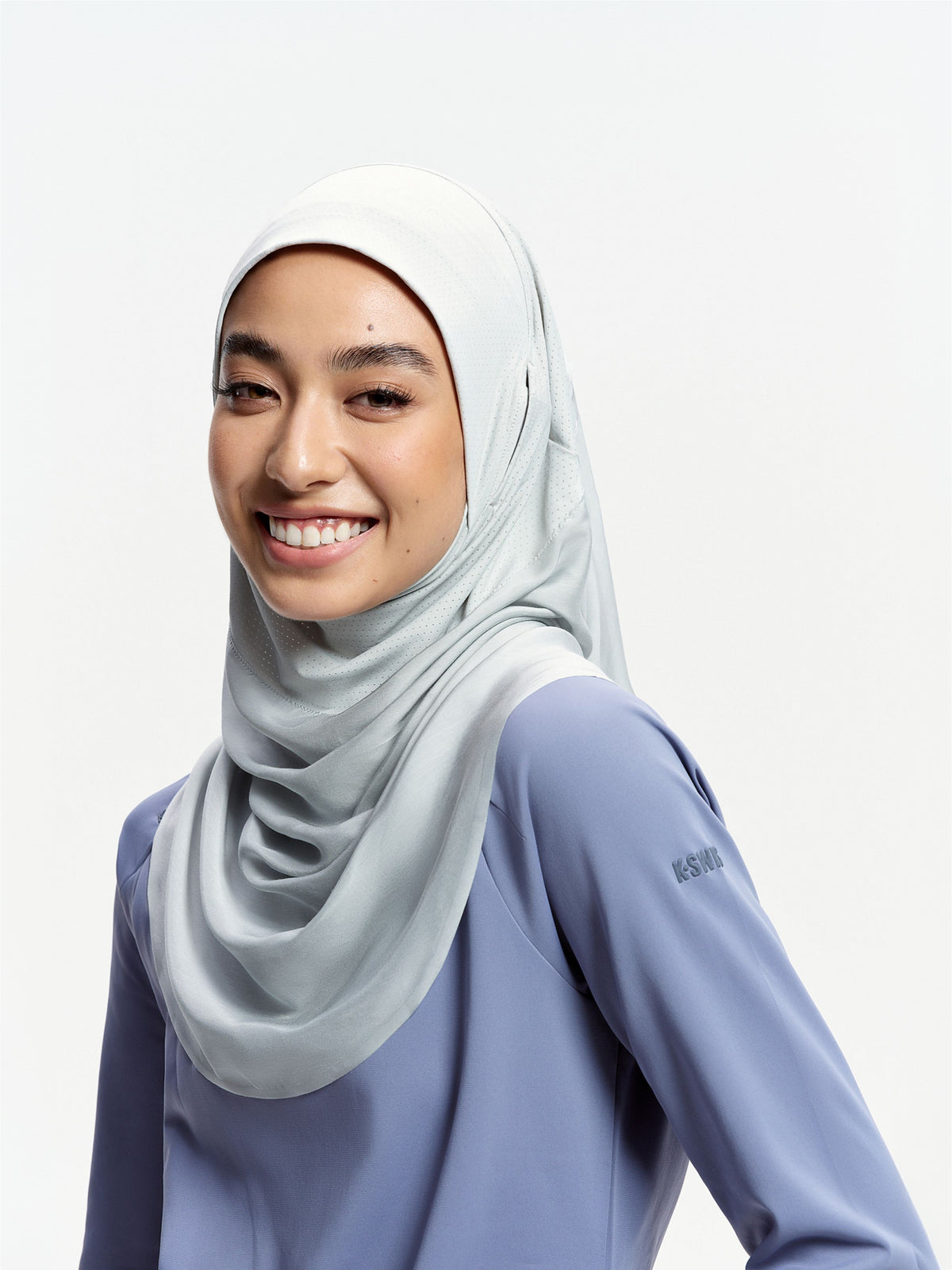 Tudung Sukan Segera Lilitan Active-Kelabu Via