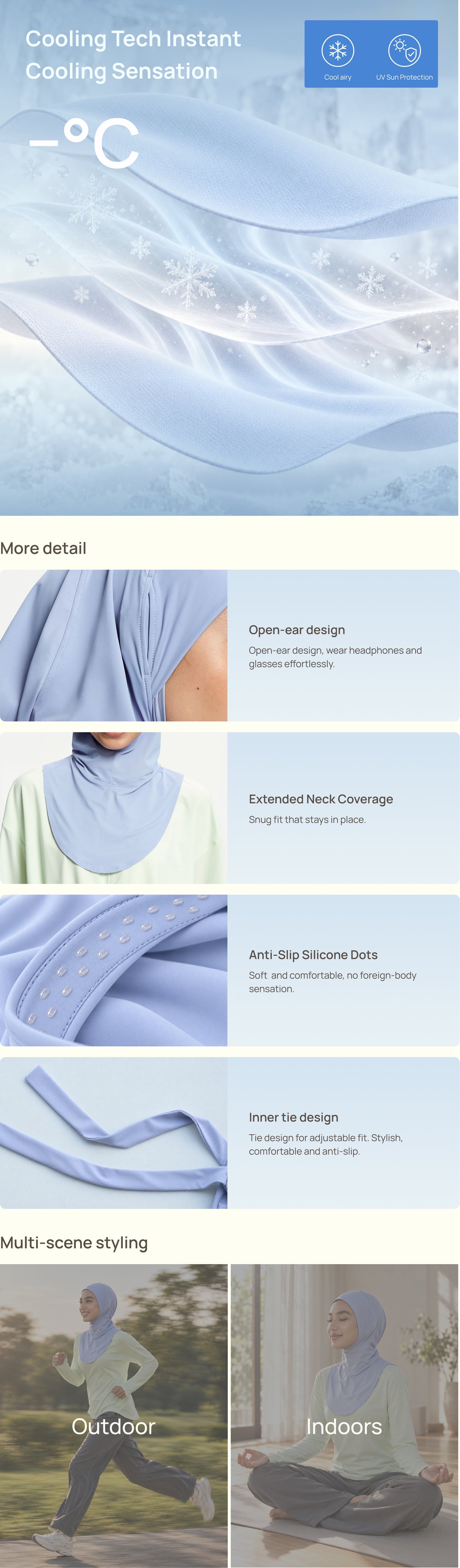 Hijab Sukan Perlindungan UV AirFlex