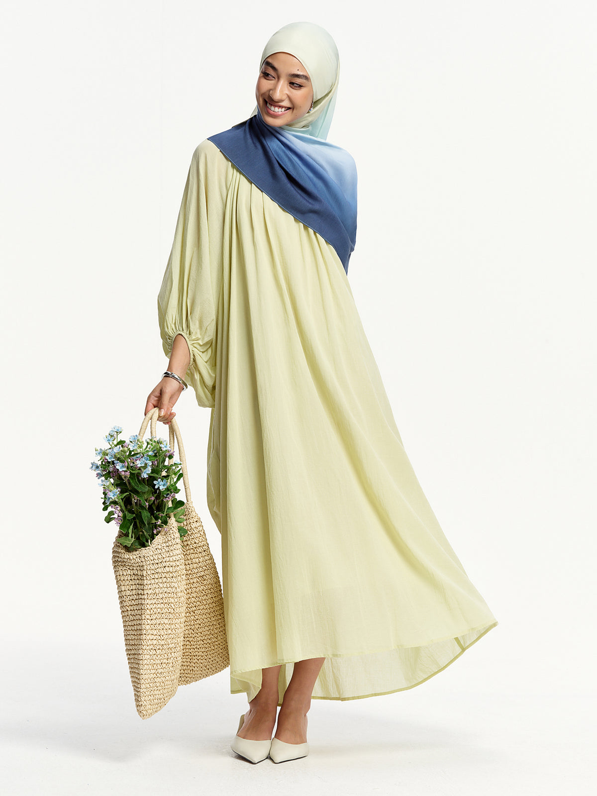 Hijab Bawal Ombre Cahaya Azure