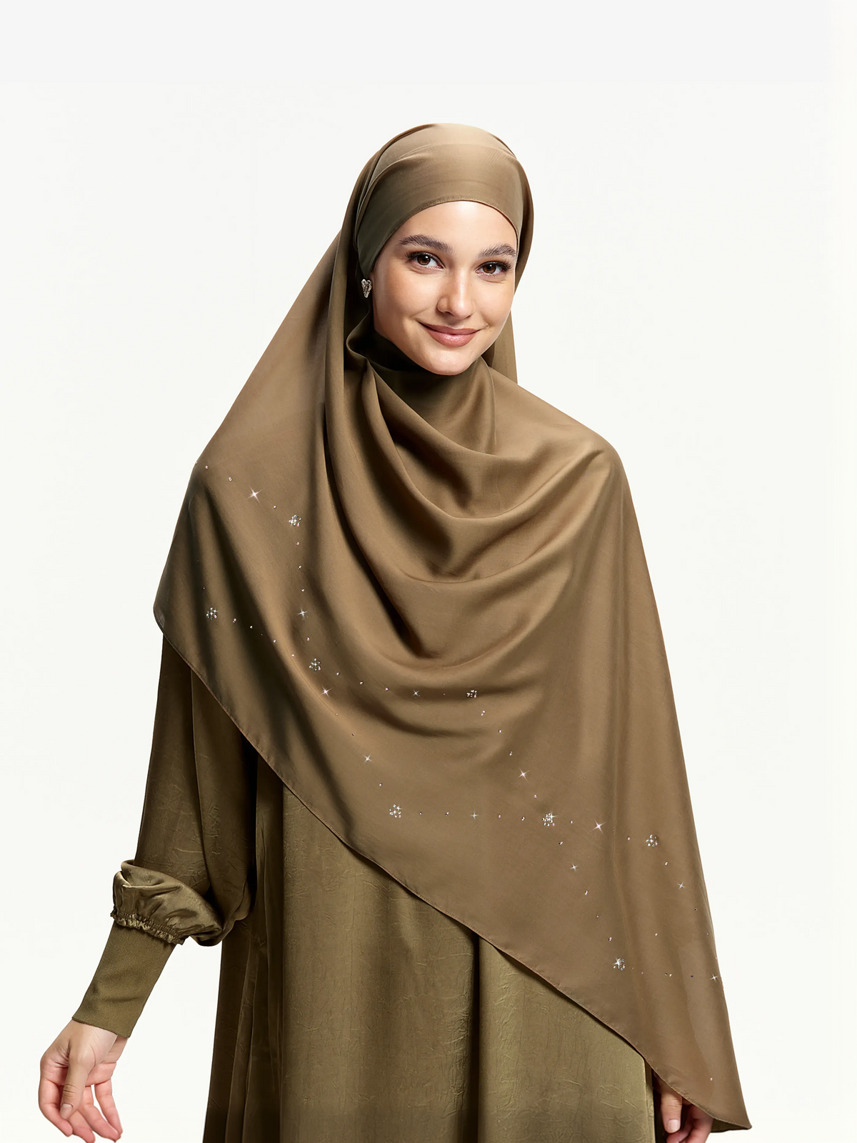 Starlight Lattice Shawl – Cocoa Brown