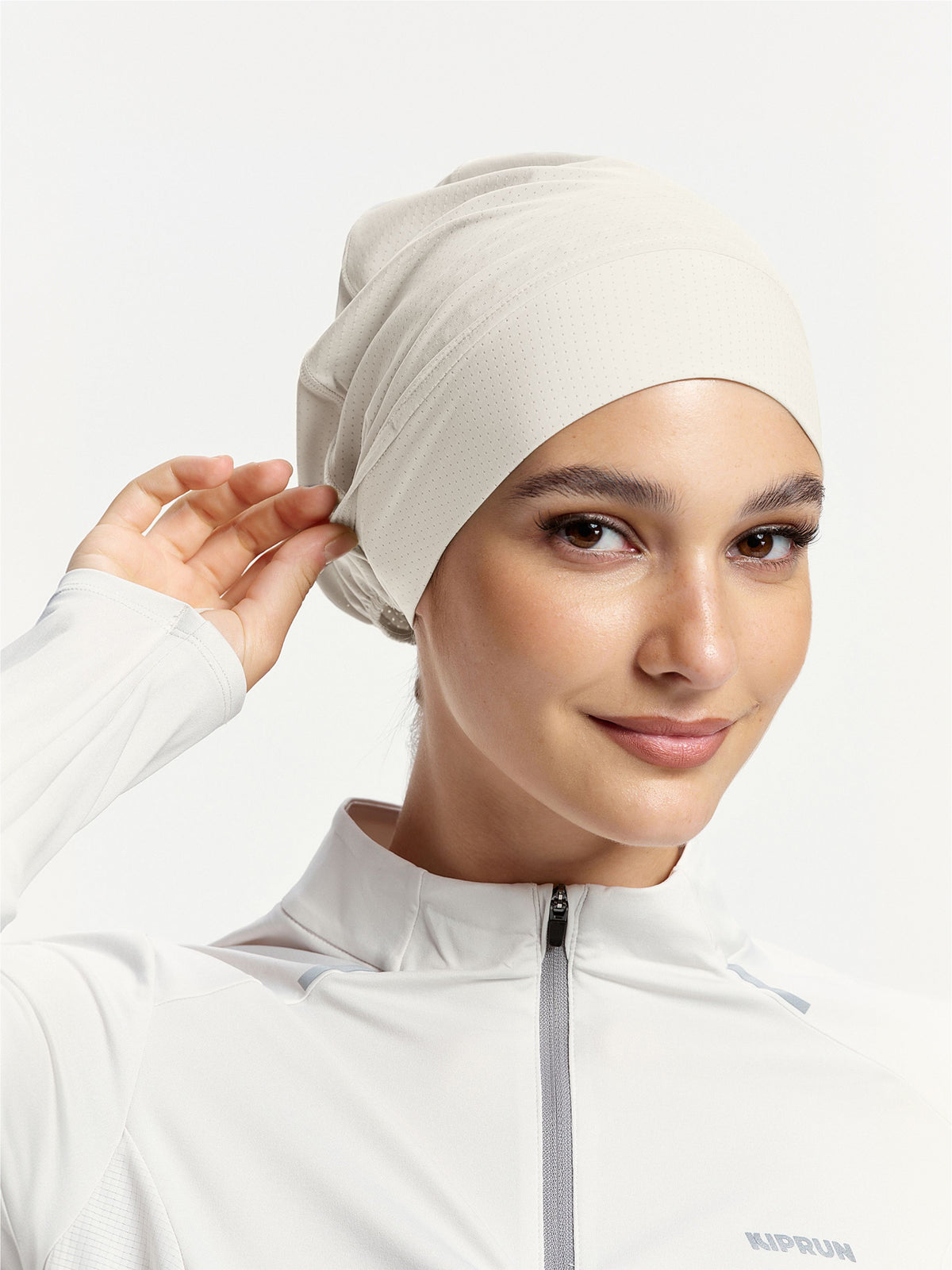 Anak Tudung Sukan Ikat Belakang Fleksibel ActiveCap- Aprikot Beige