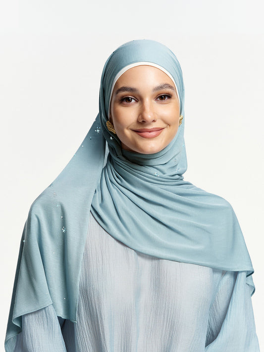 Cloudlit Starlight Shawl – Slate Blue