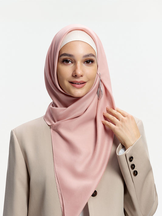 Bawal AirVeil 100% Tencel-Kelabu Merah Jambu