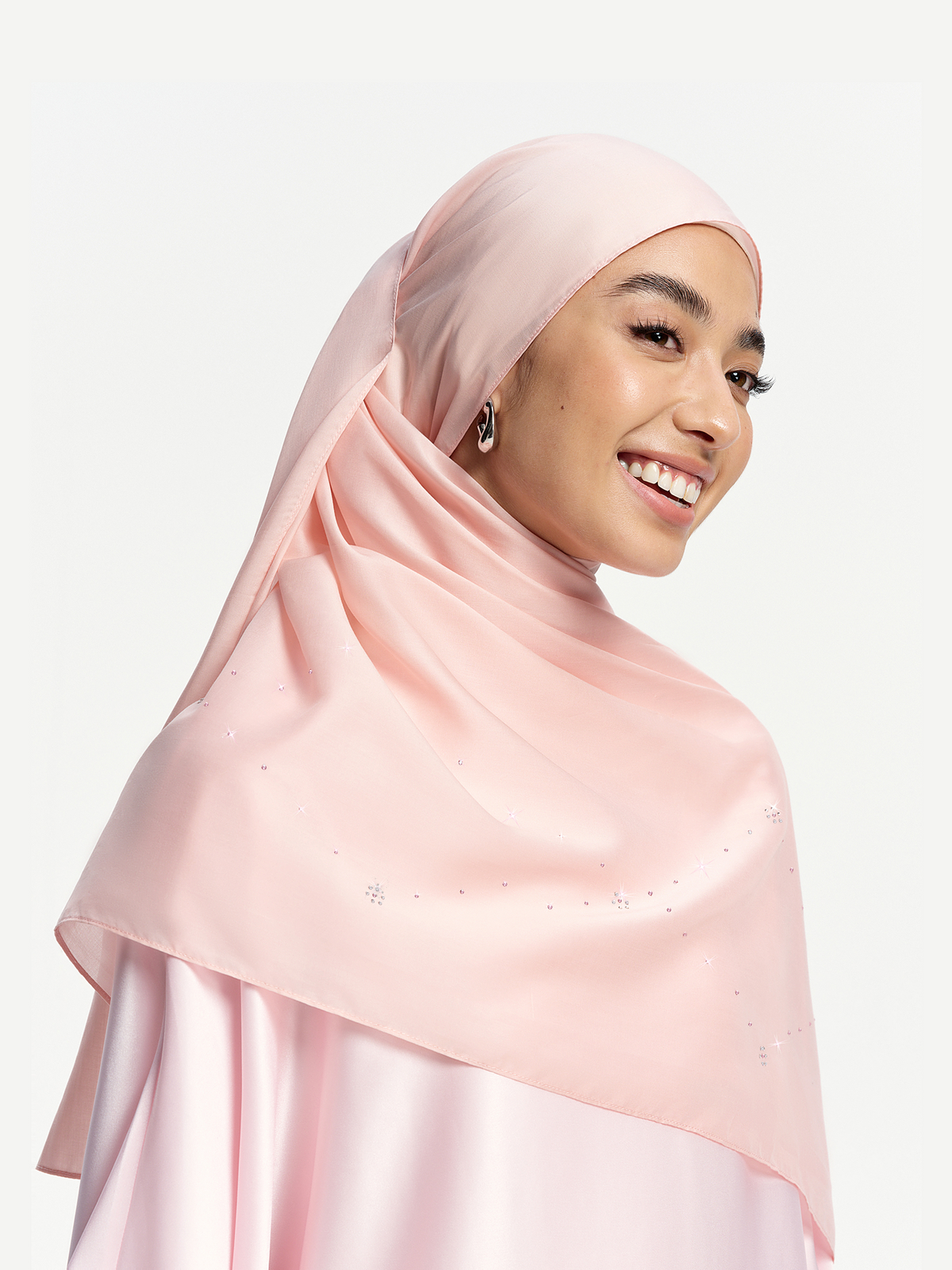 Selendang Jaringan Starlight – Pink Merona