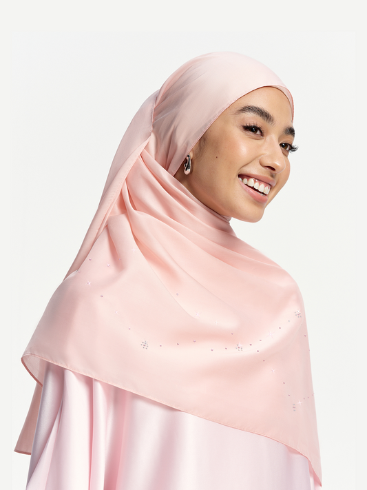 Starlight Lattice Shawl – Blush Pink