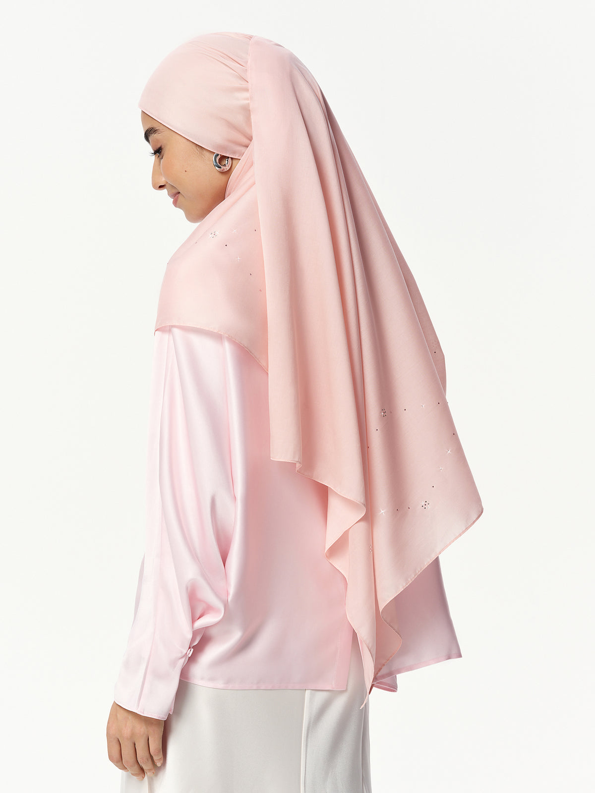 Selendang Jaringan Starlight – Pink Merona