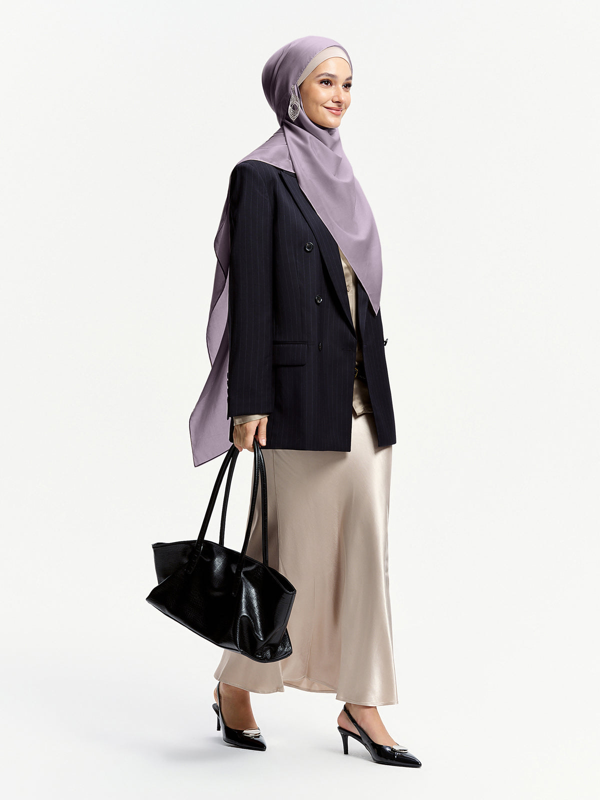 Selendang Tencel 100% AirVeil- Kelabu Ungu