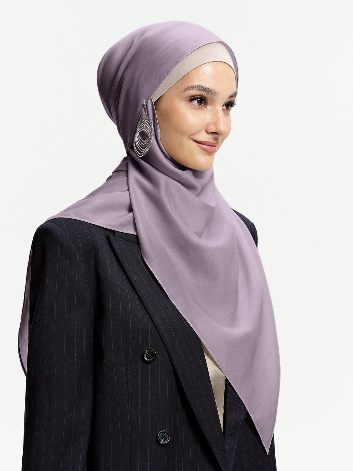 Selendang Tencel 100% AirVeil- Kelabu Ungu