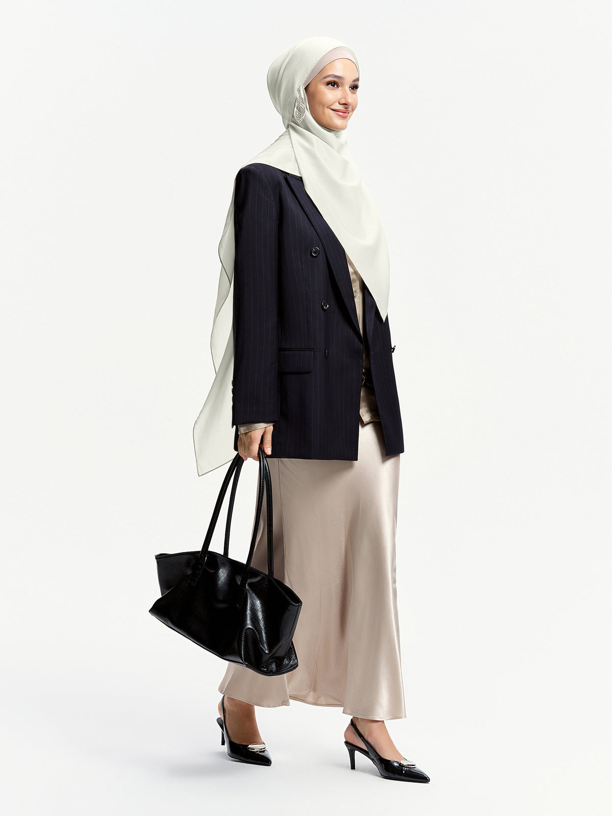 Selendang Tencel 100% AirVeil- Putih Krim