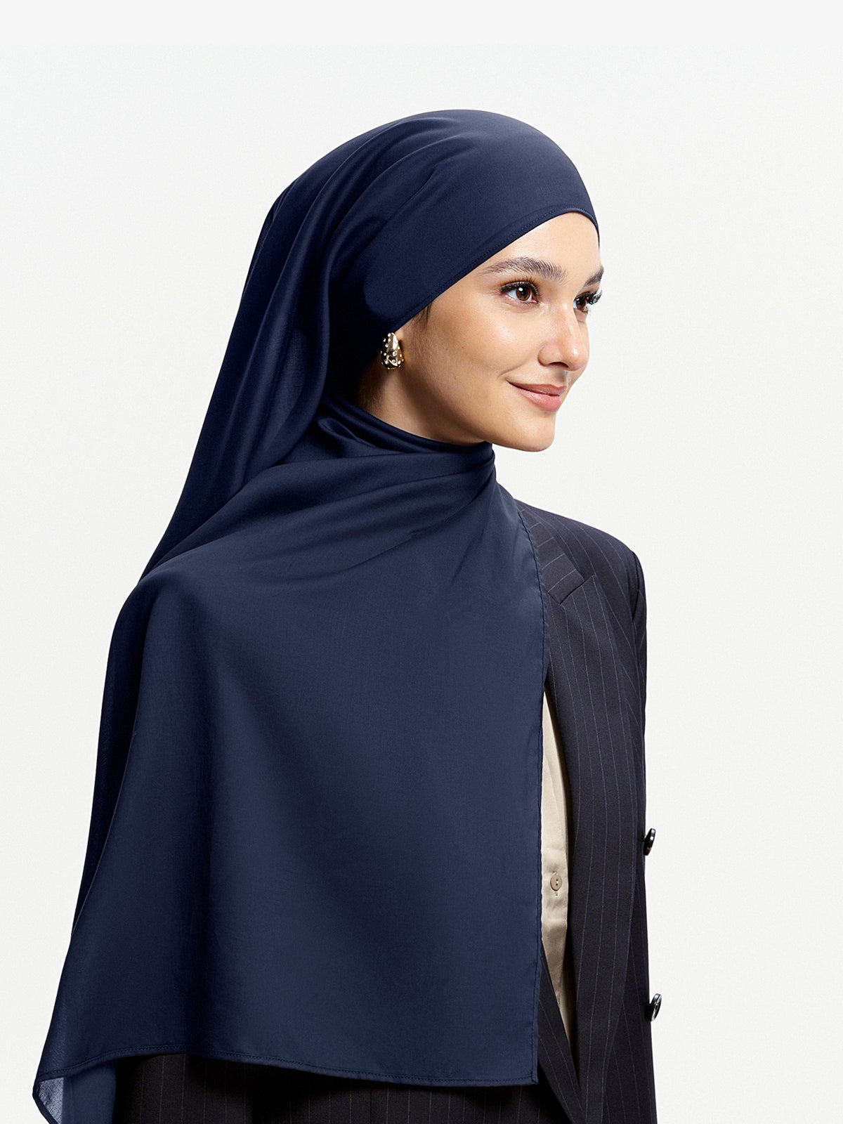 Selendang Tencel 100% AirVeil- Biru Laut