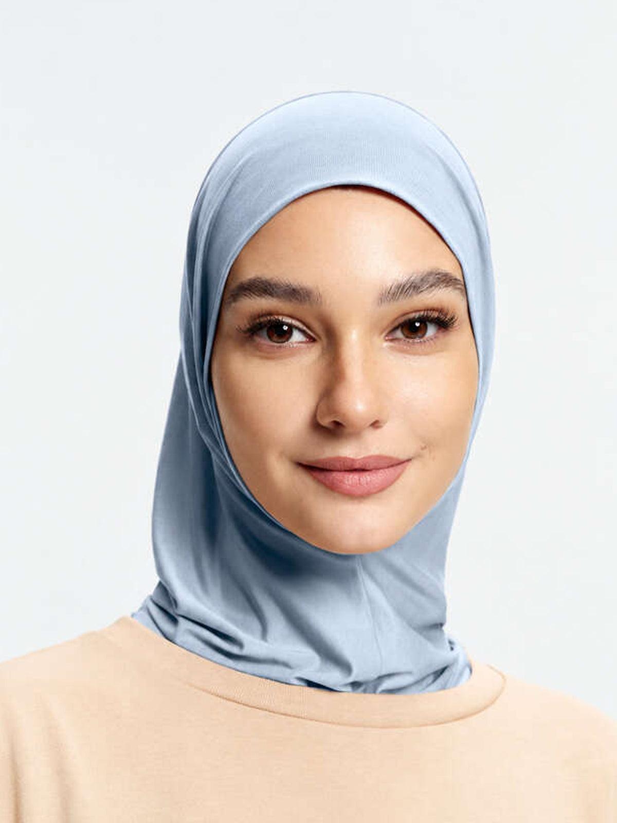 Cooling Tencel  Inner Cap with Neck Cover-Light Blue